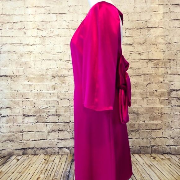 Hot Pink evening dress with open back gorgeous bow Small. EUC BARBIECORE - Picture 4 of 4
